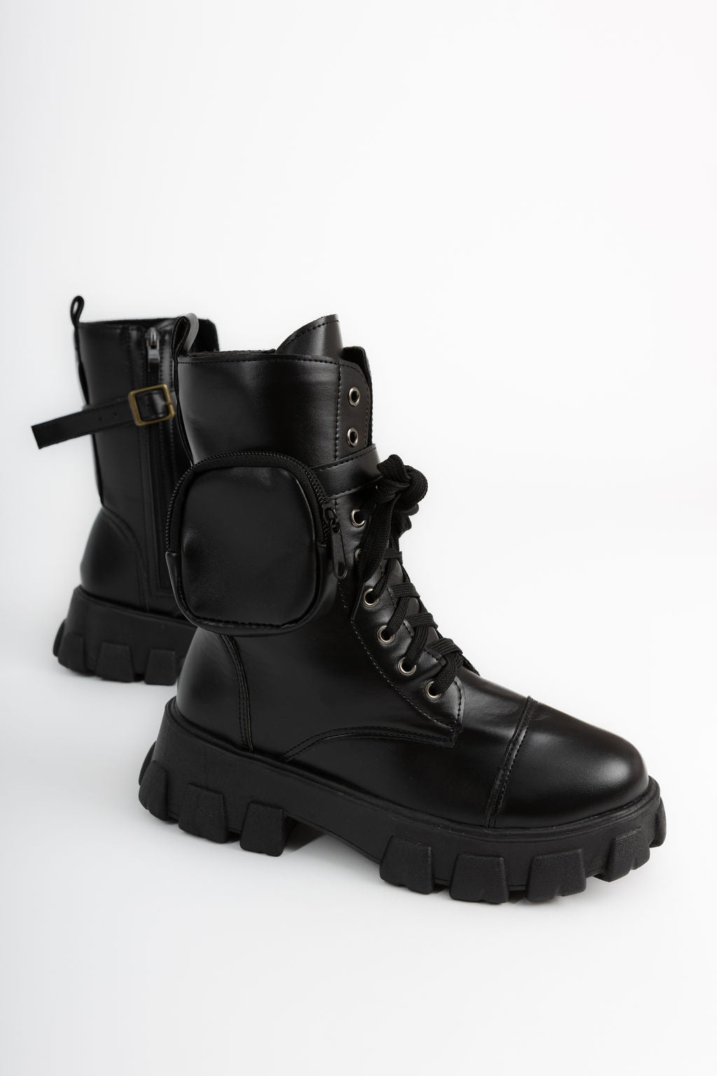 Black Boots With Removable Pockets