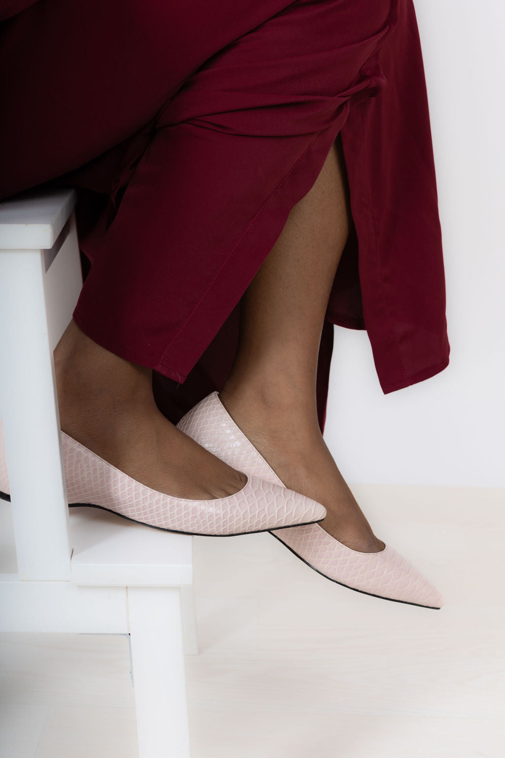 Pink Snake Print Flats