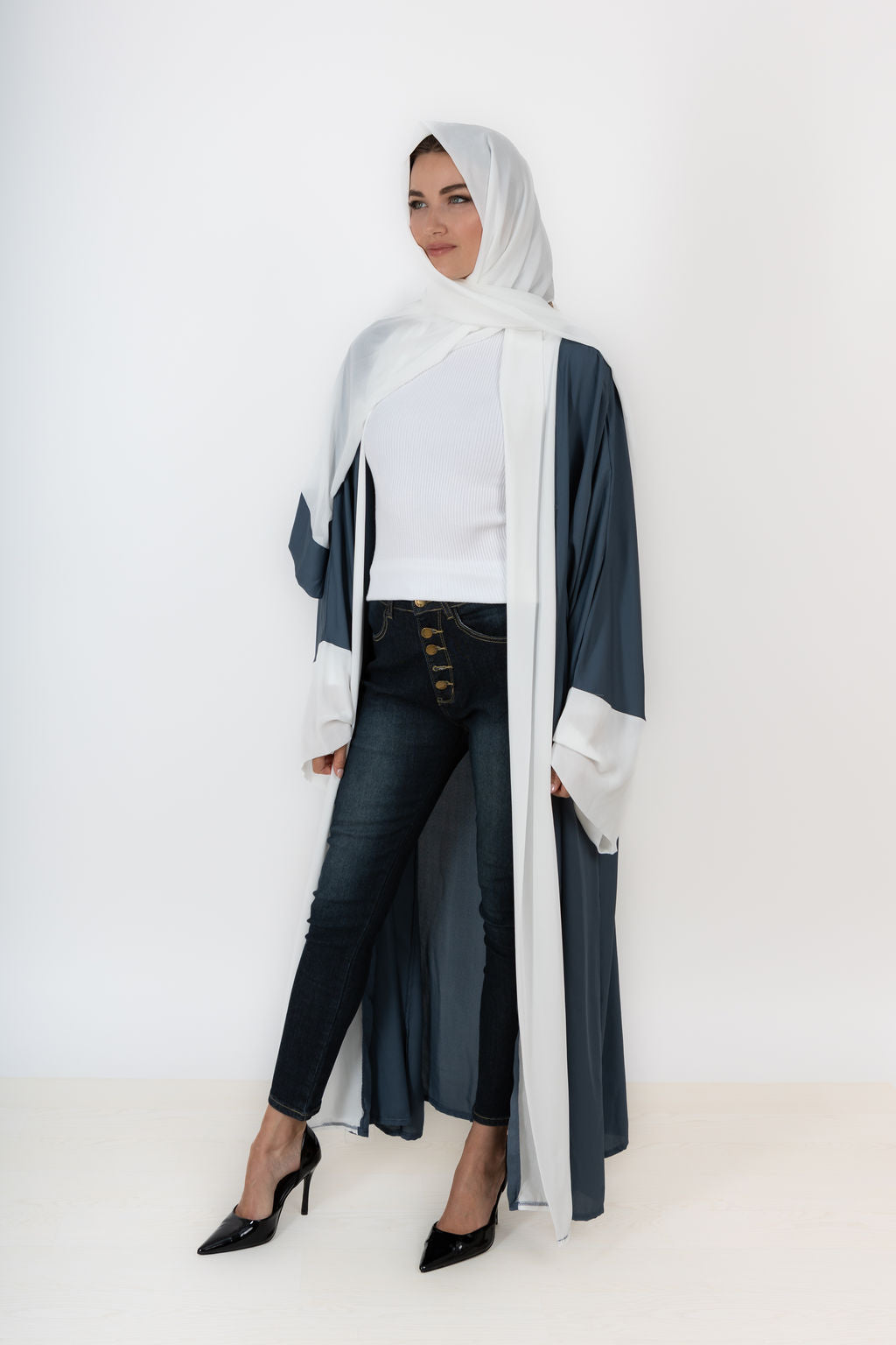 Open Abaya With Headscarf