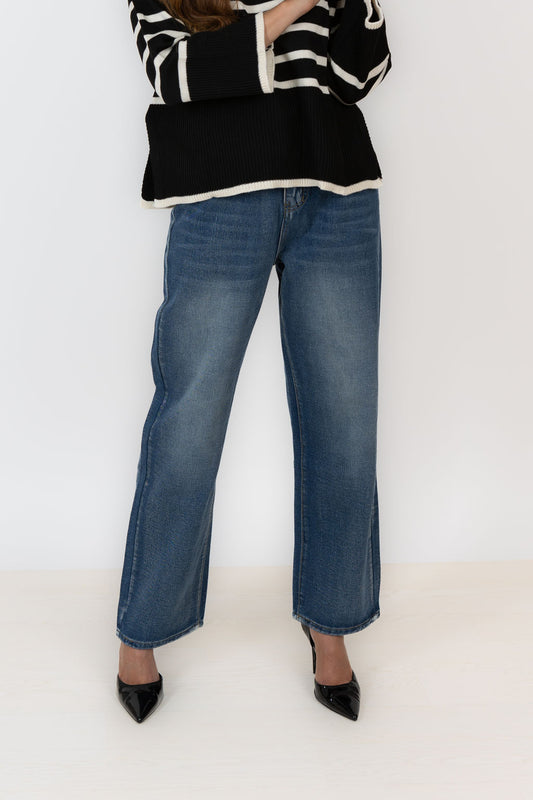 Dark Blue Wide Leg Jeans