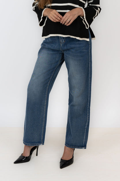 Dark Blue Wide Leg Jeans