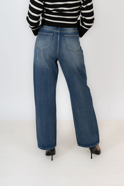 Dark Blue Wide Leg Jeans