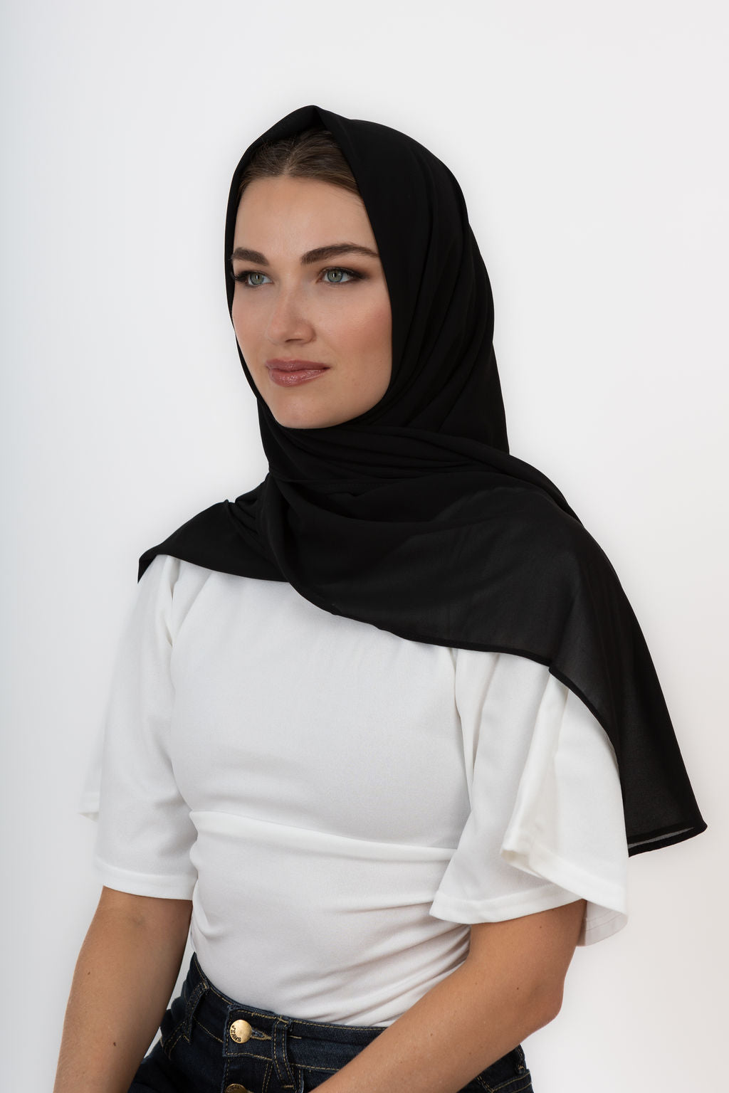 Ladies Plain Chiffon Headscarf