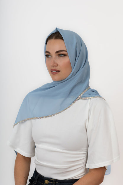 Ladies Diamond Chiffon Headscarf