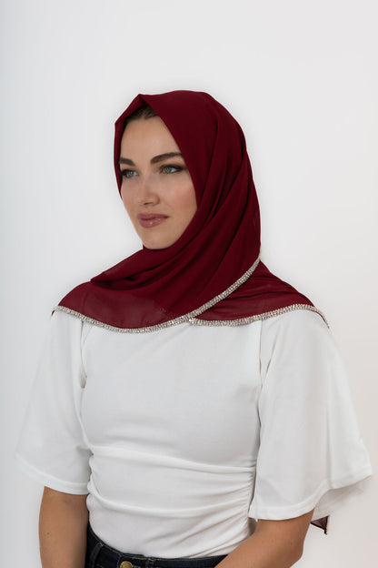 Ladies Diamond Chiffon Headscarf