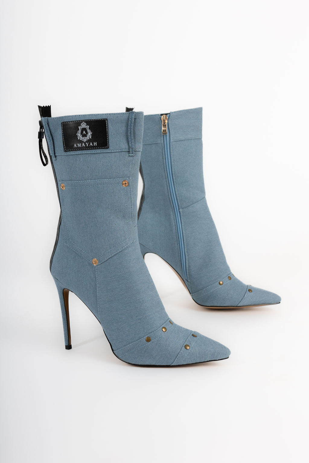 Denim High Heels Boots 