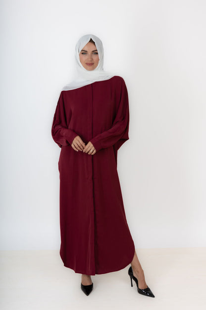 Burgundy Oversized Abaya