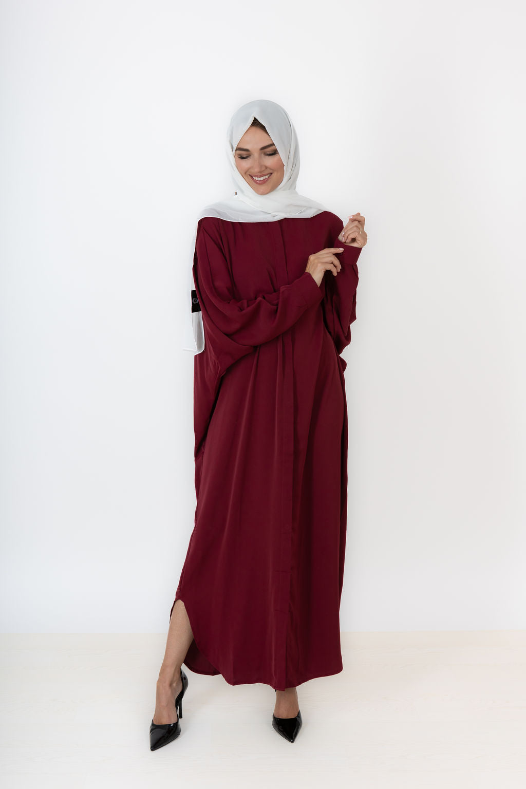 Burgundy Oversized Abaya