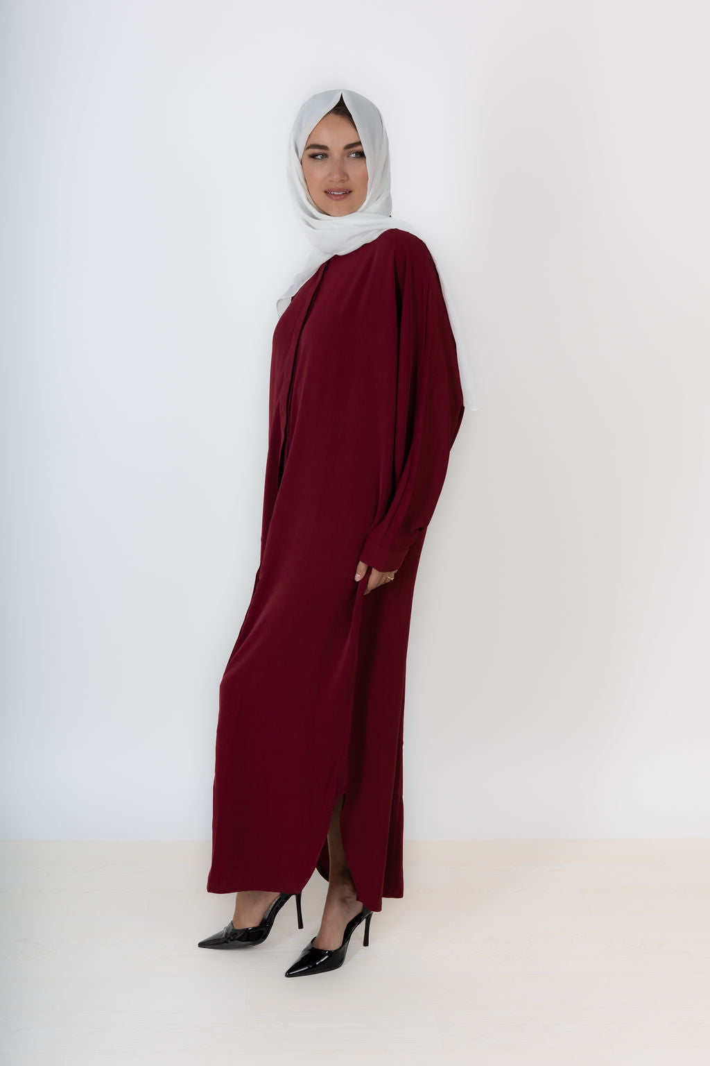 Burgundy Oversized Abaya