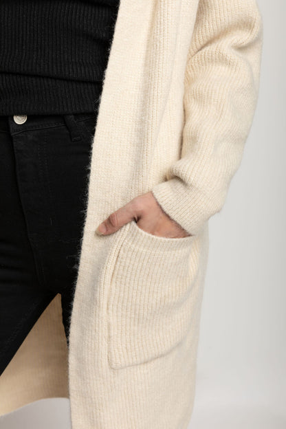 Cream Open Cardigan