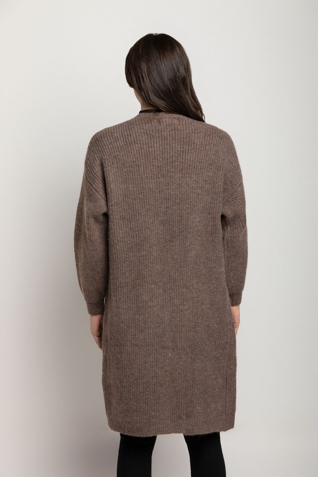 Brown Open Cardigan