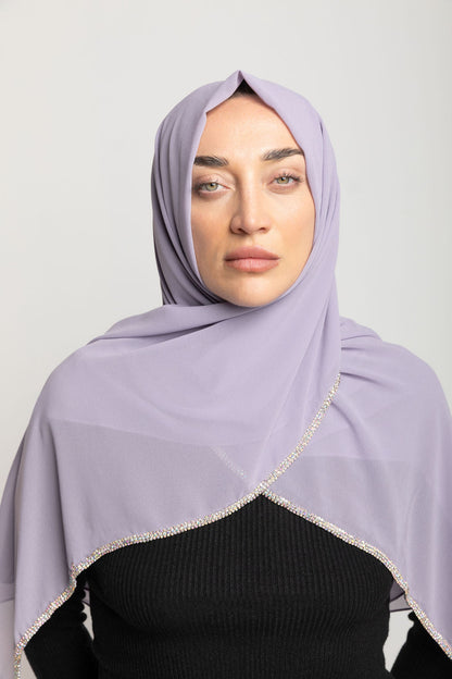 Ladies Diamond Chiffon Headscarf