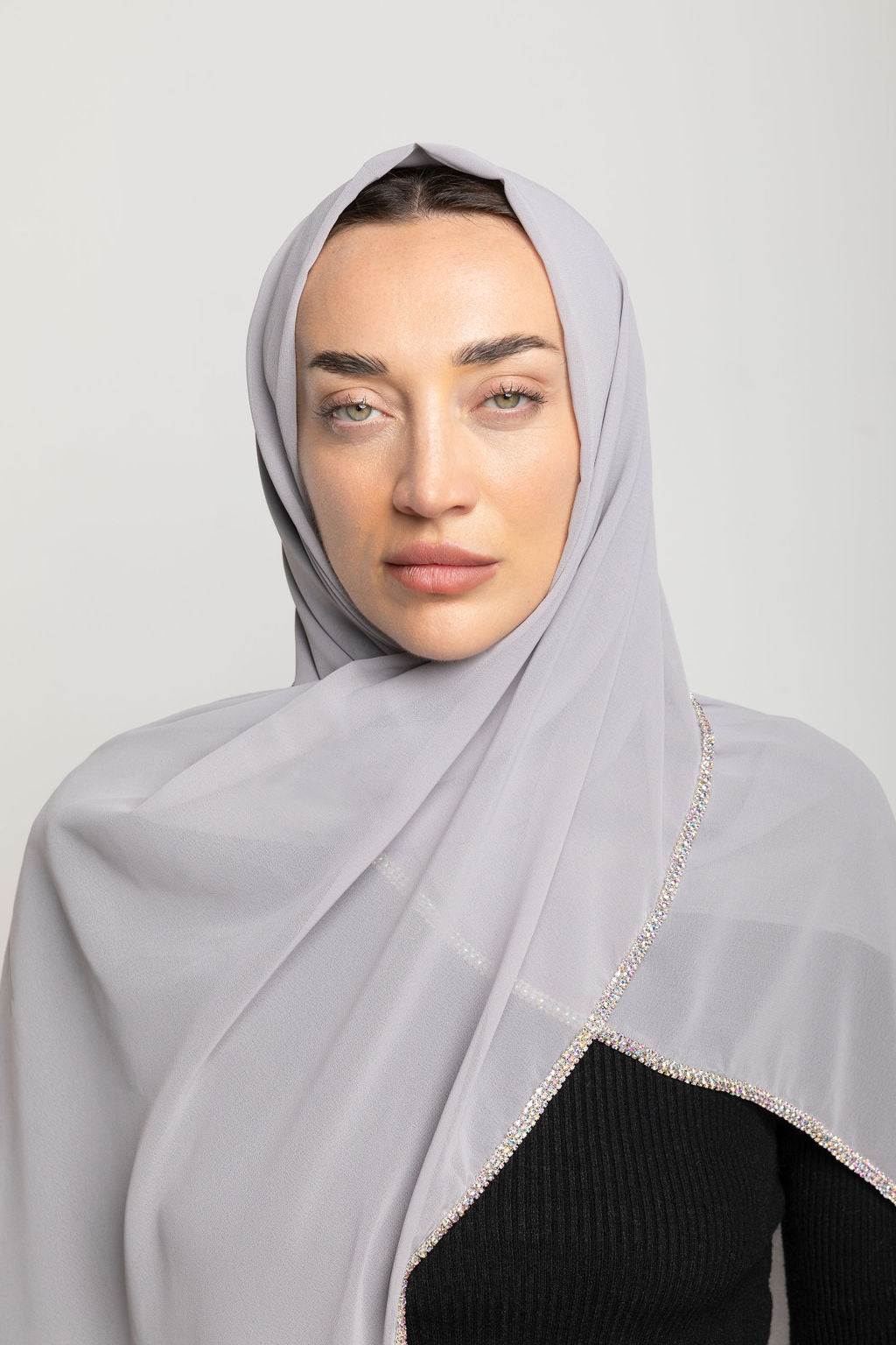 Ladies Diamond Chiffon Headscarf