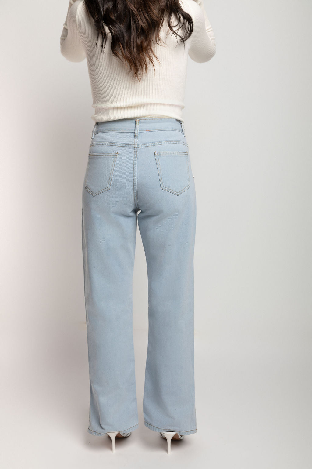 Wide Leg Jeans With Split